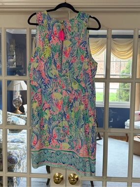 Lilly Pulitzer Sleeveless Shift Dress in Pink, Blue, Green